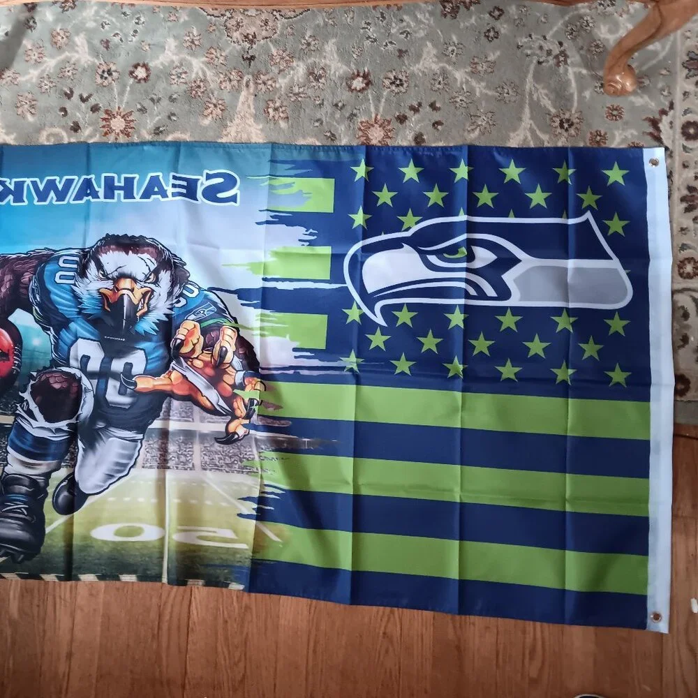 Seattle Seahawks NFL 3X5 Feet Flag Banner Wall Decor or Pole Hang